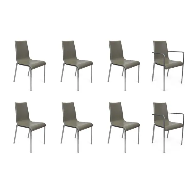 Ligne Roset Zoe Deri Sandalye Grubu - 8 Adet